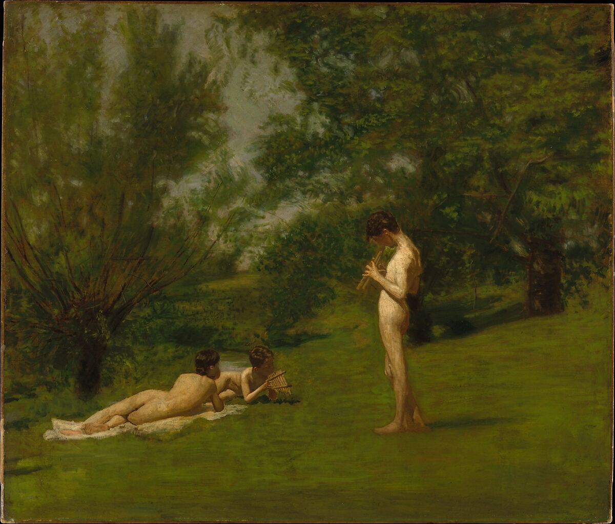Arcadia, Thomas Eakins (American, Philadelphia, Pennsylvania 1844–1916 Philadelphia, Pennsylvania), Oil on canvas, American 
