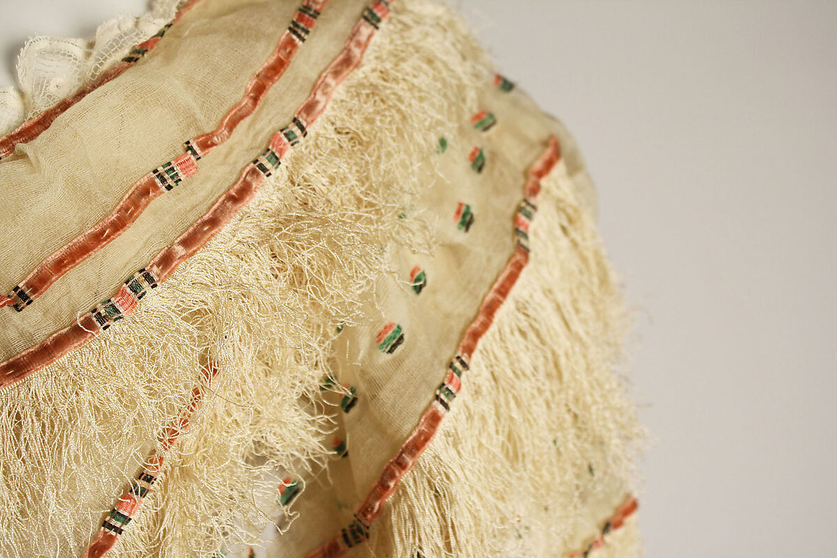 Evening dress, silk, wool, probably British