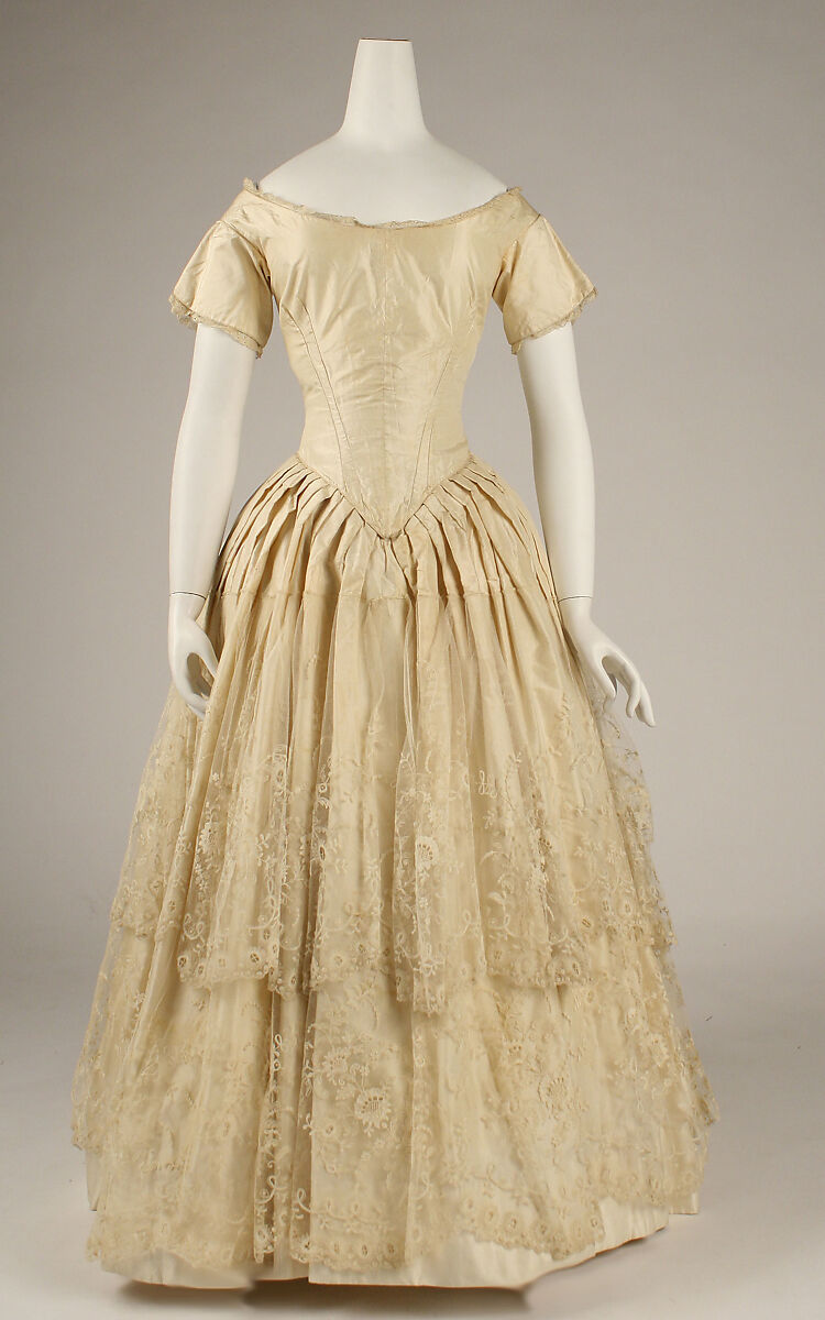 Ensemble, silk, cotton, British