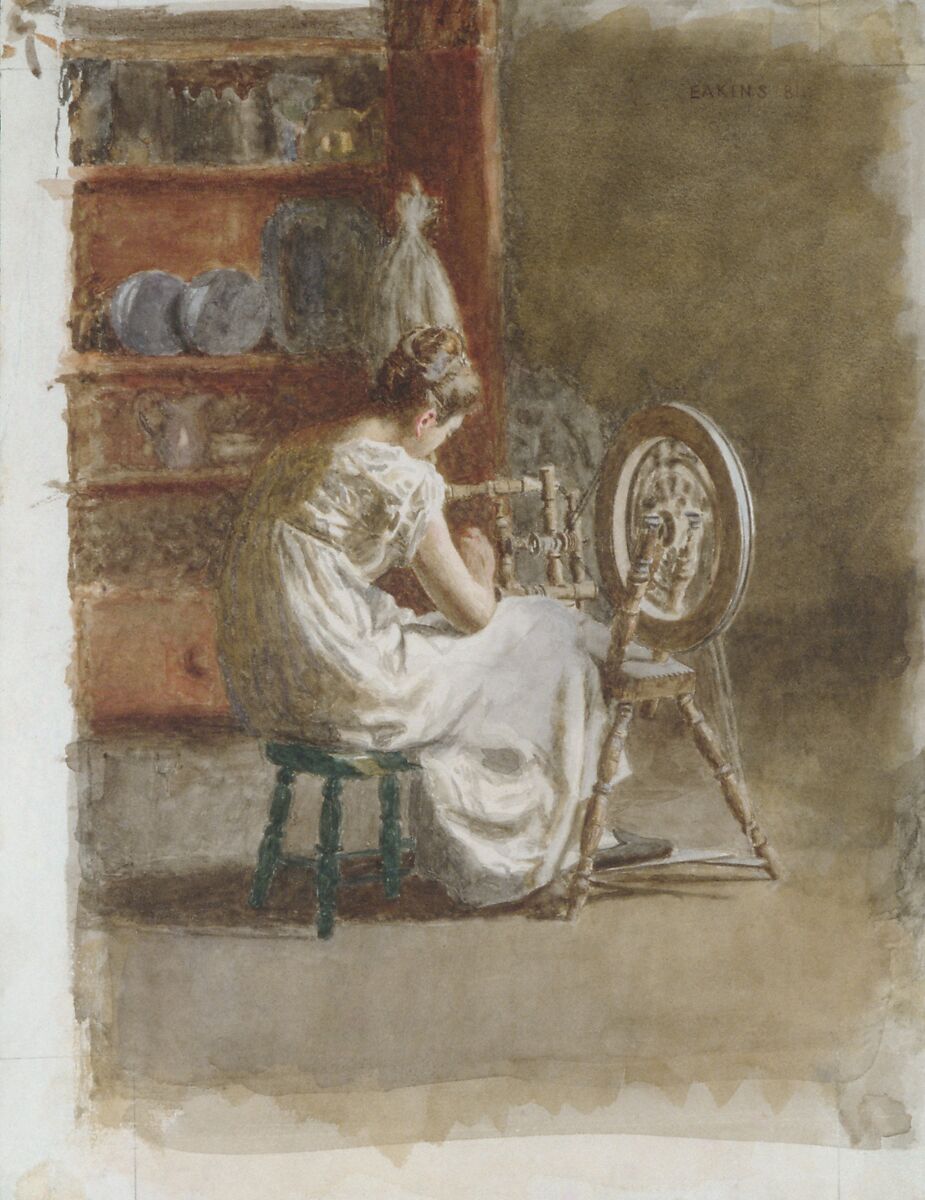 Homespun, Thomas Eakins (American, Philadelphia, Pennsylvania 1844–1916 Philadelphia, Pennsylvania), Watercolor on off-white wove paper, American 