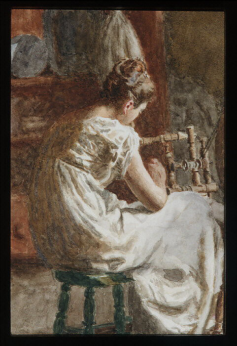 Homespun, Thomas Eakins (American, Philadelphia, Pennsylvania 1844–1916 Philadelphia, Pennsylvania), Watercolor on off-white wove paper, American