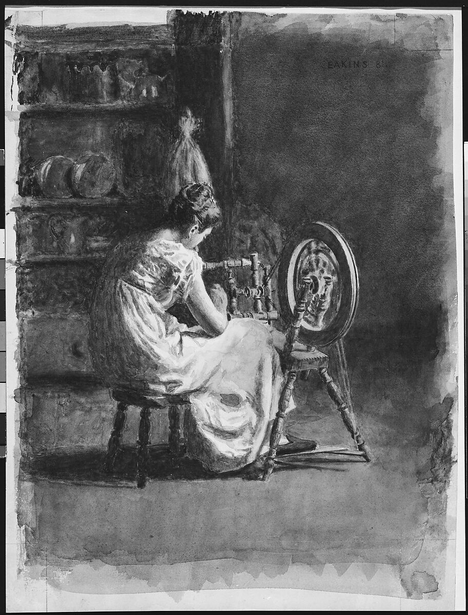 Homespun, Thomas Eakins (American, Philadelphia, Pennsylvania 1844–1916 Philadelphia, Pennsylvania), Watercolor on off-white wove paper, American