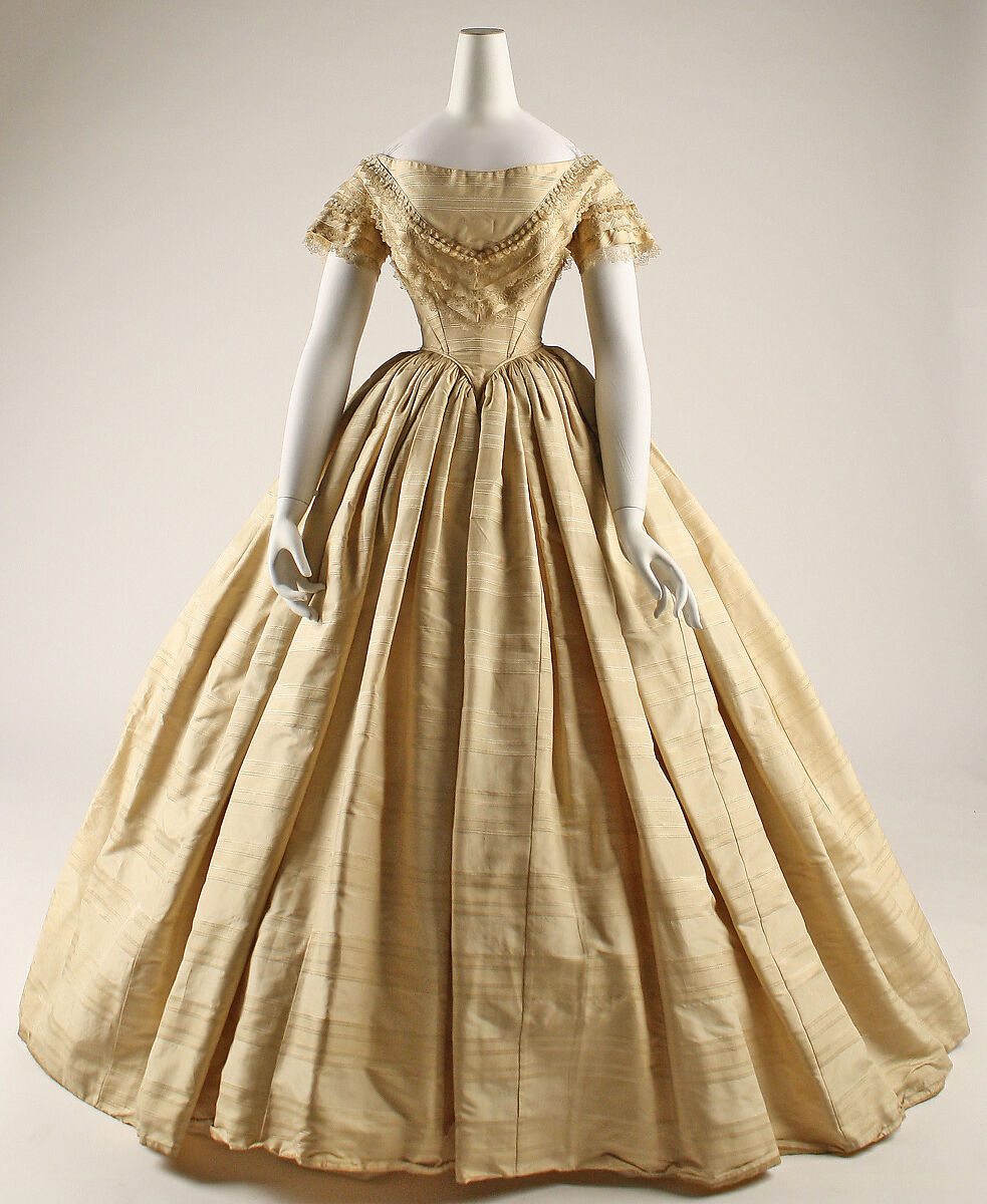 Wedding dress, silk, American 