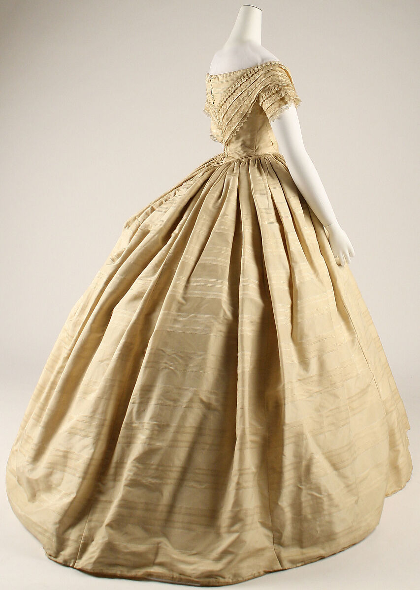 Wedding dress, silk, American