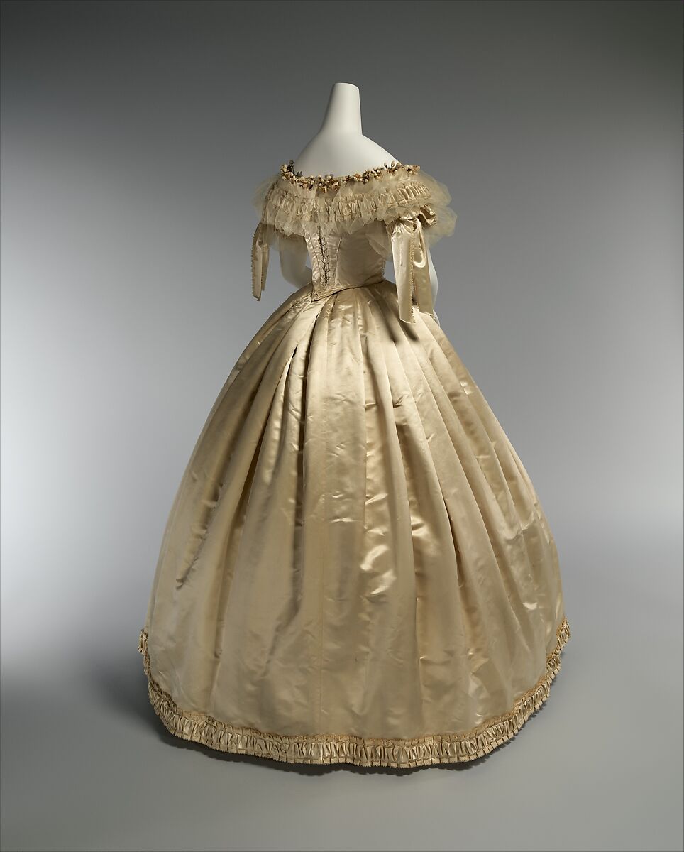 Wedding dress, silk, American