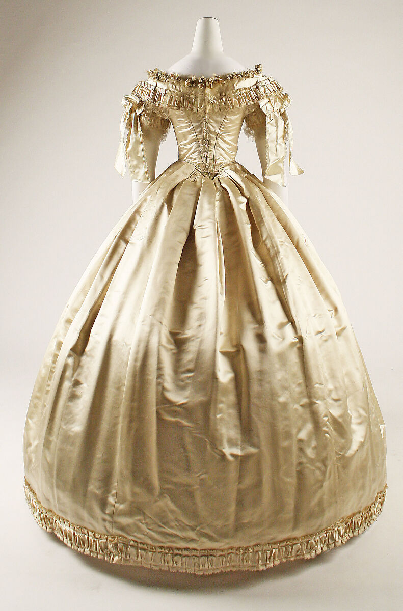 Wedding dress, silk, American