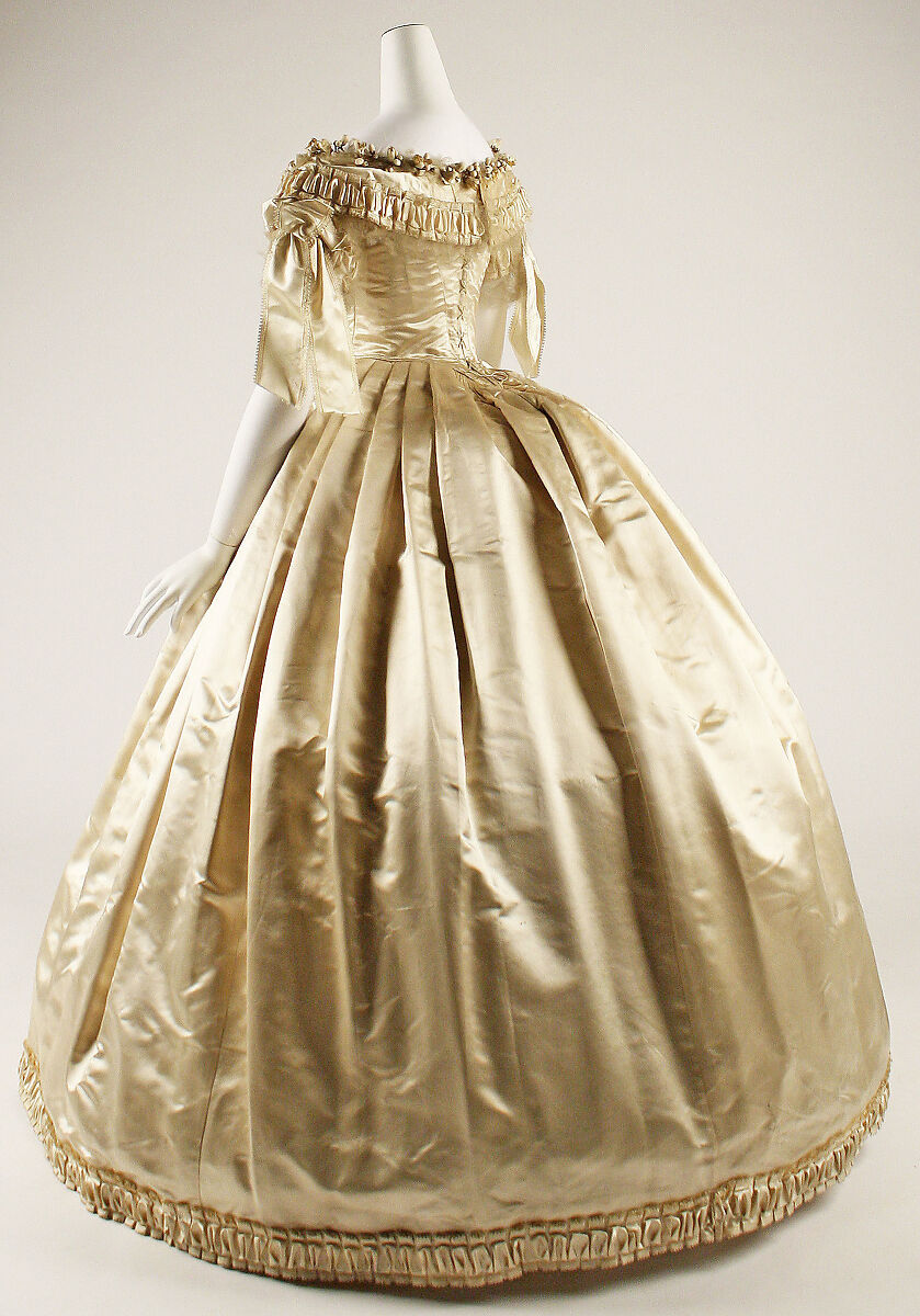 Wedding dress, silk, American
