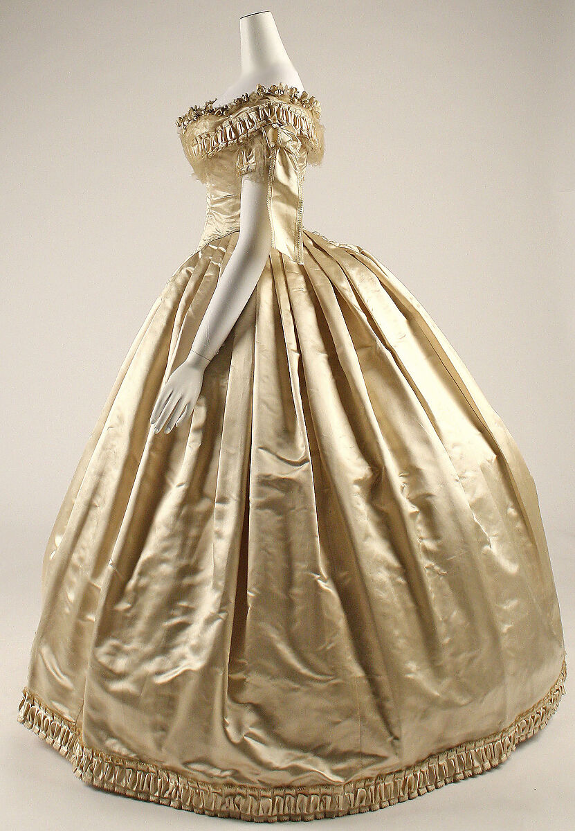 Wedding dress, silk, American