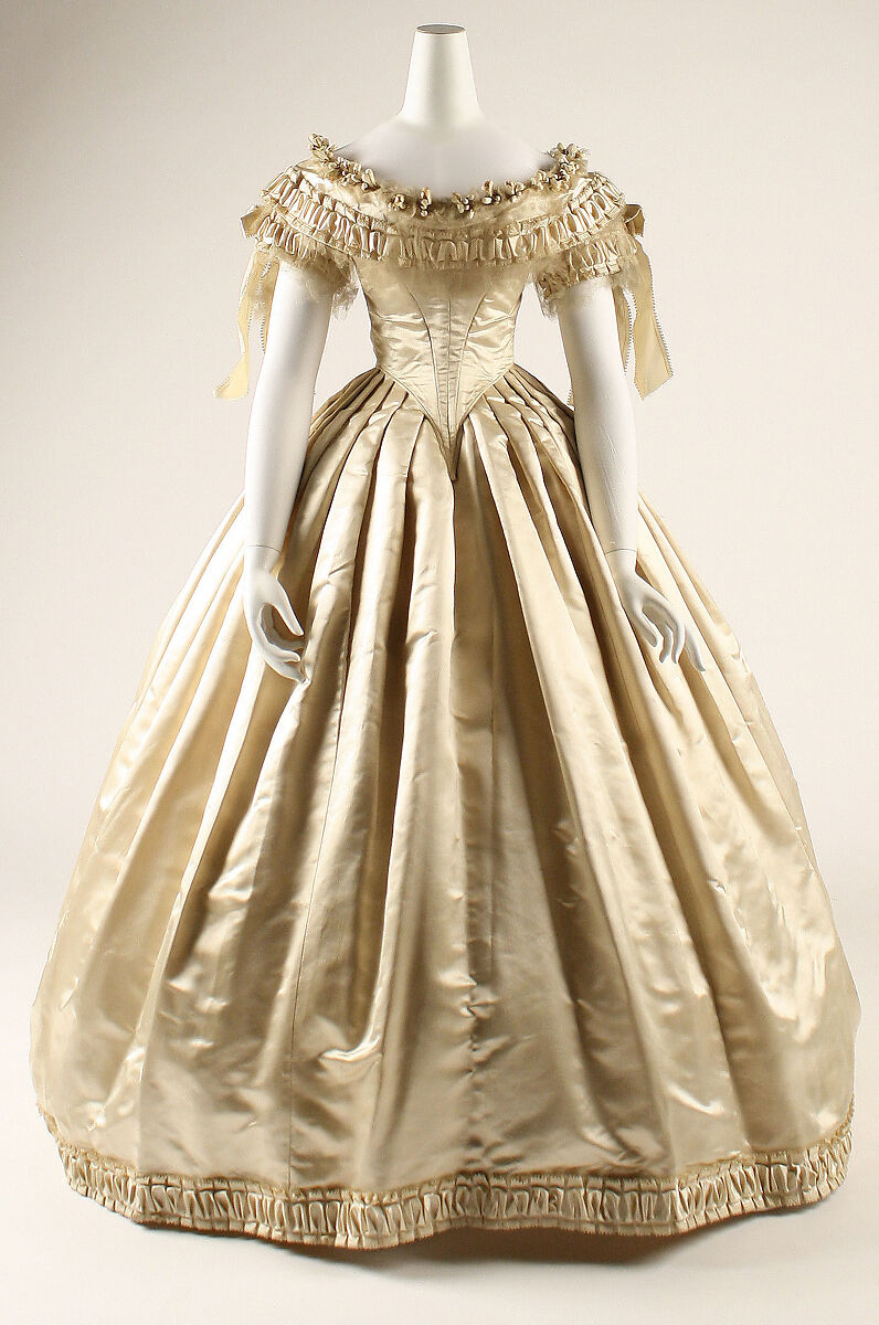 Wedding dress, silk, American