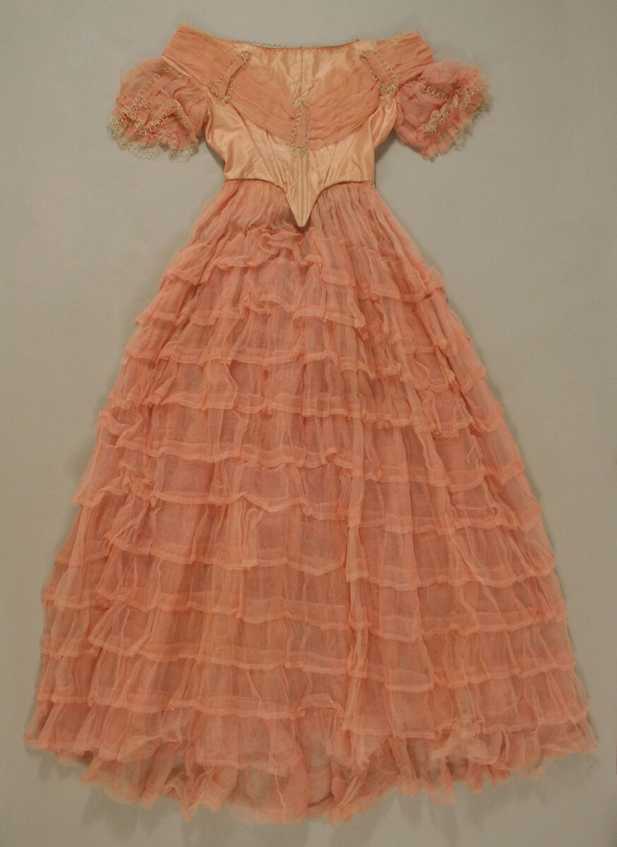 Ball gown, silk, cotton, American 