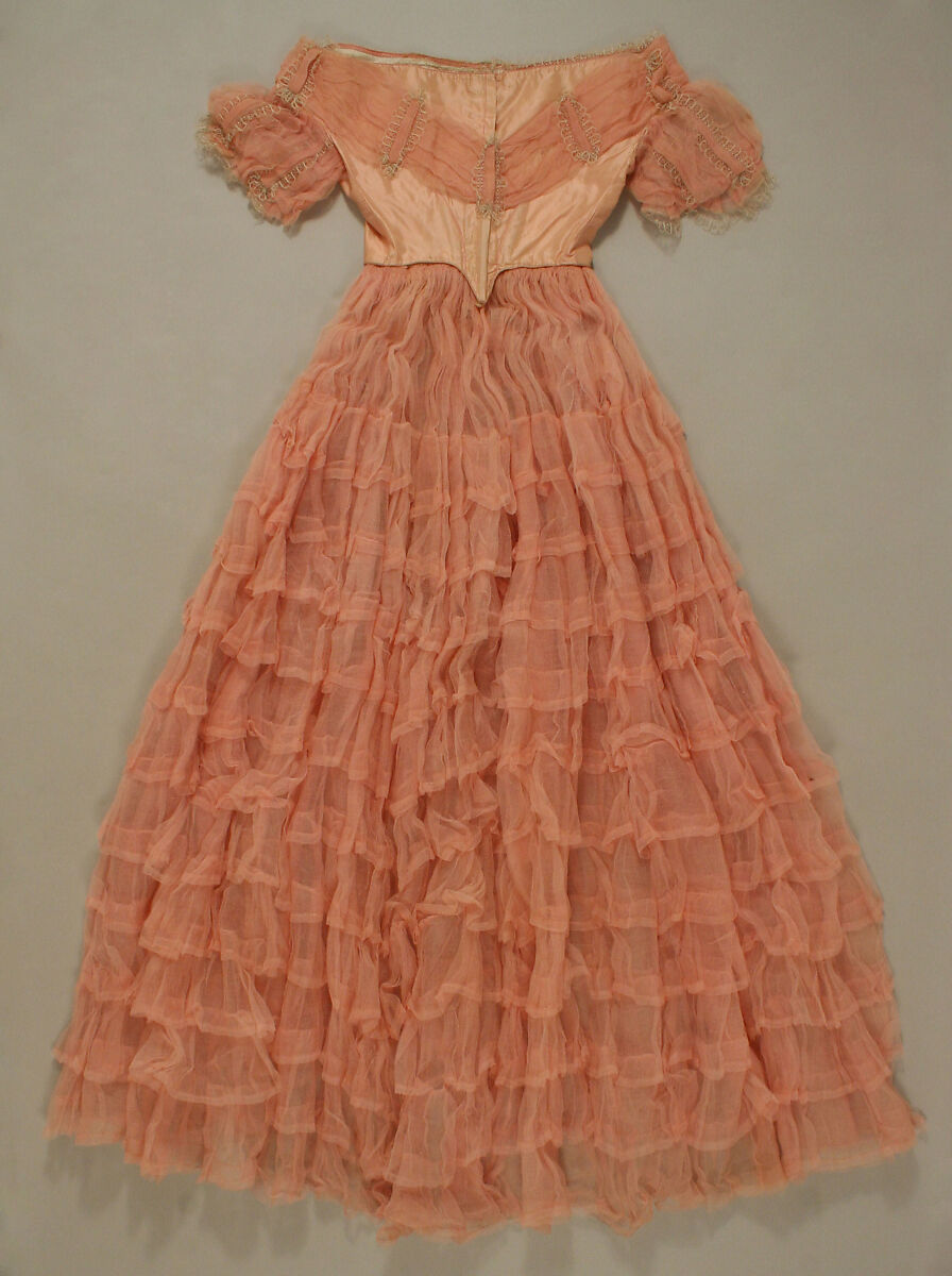Ball gown, silk, cotton, American