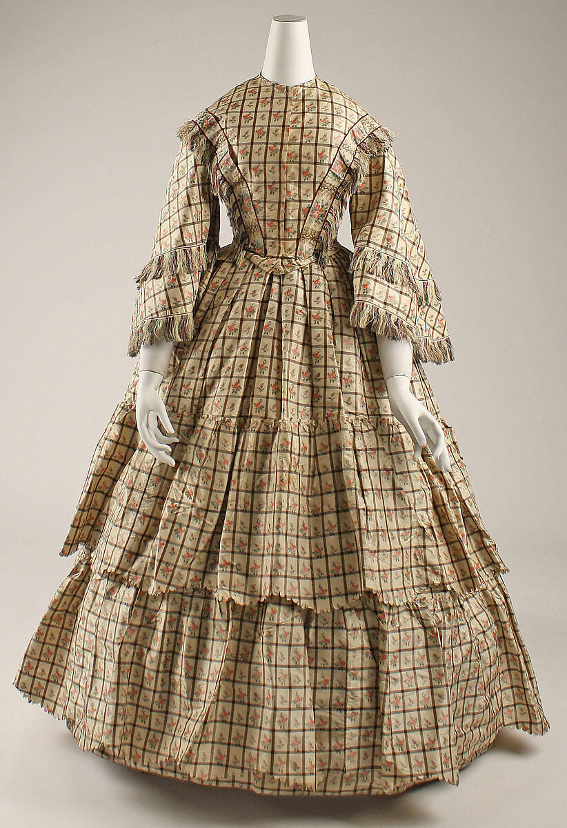 Ensemble, silk, probably British