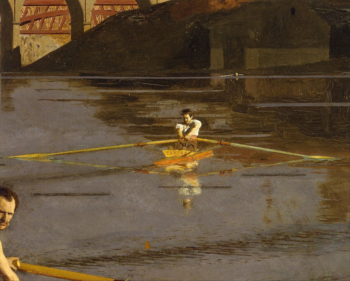 The Champion Single Sculls (Max Schmitt in a Single Scull), Thomas Eakins (American, Philadelphia, Pennsylvania 1844–1916 Philadelphia, Pennsylvania), Oil on canvas, American