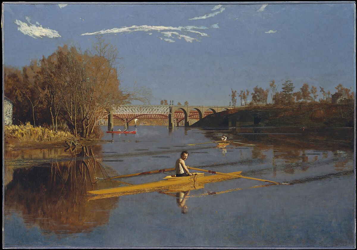 The Champion Single Sculls (Max Schmitt in a Single Scull), Thomas Eakins  American, Oil on canvas, American