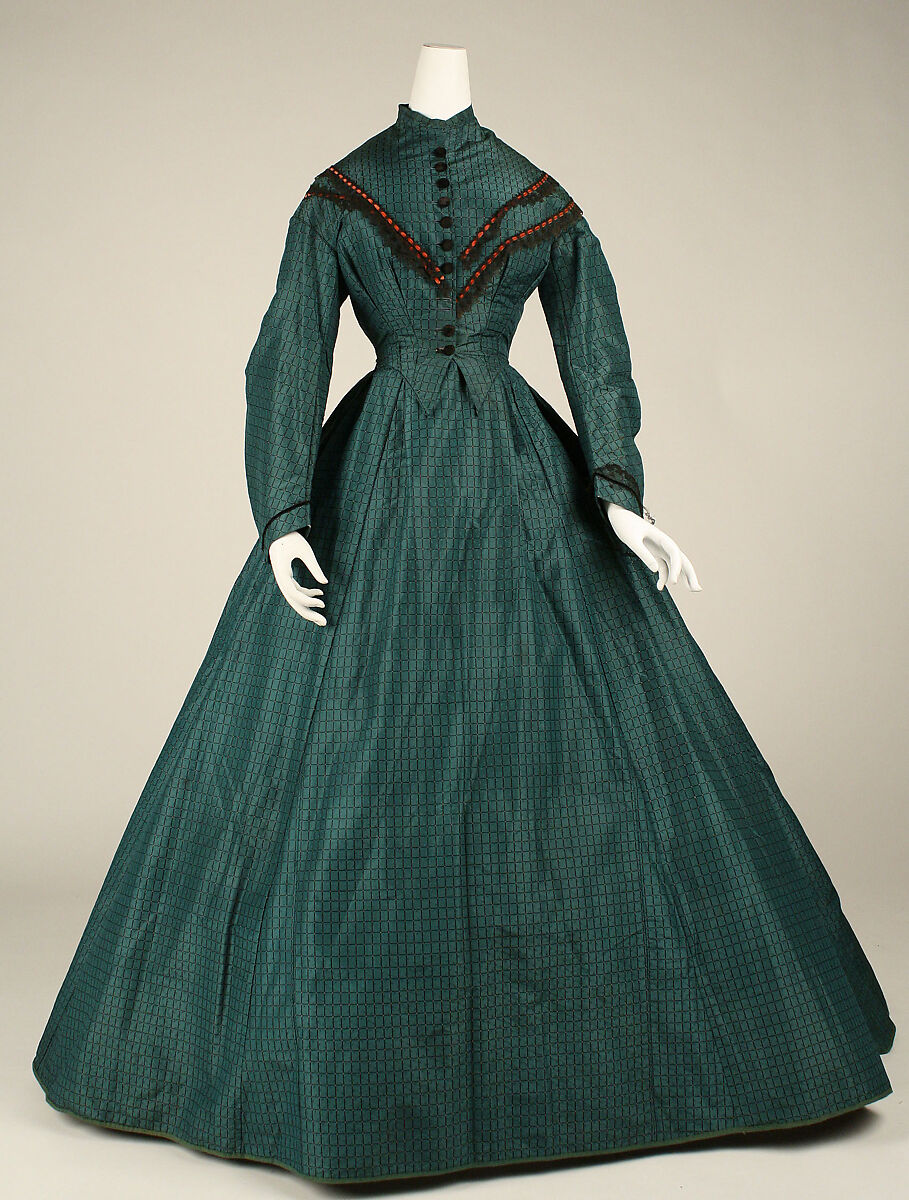 Dress, silk, probably American 