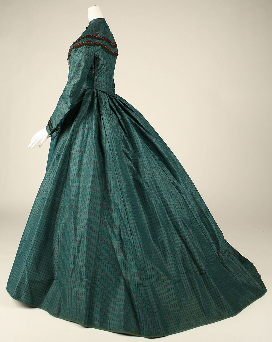 Dress, silk, probably American