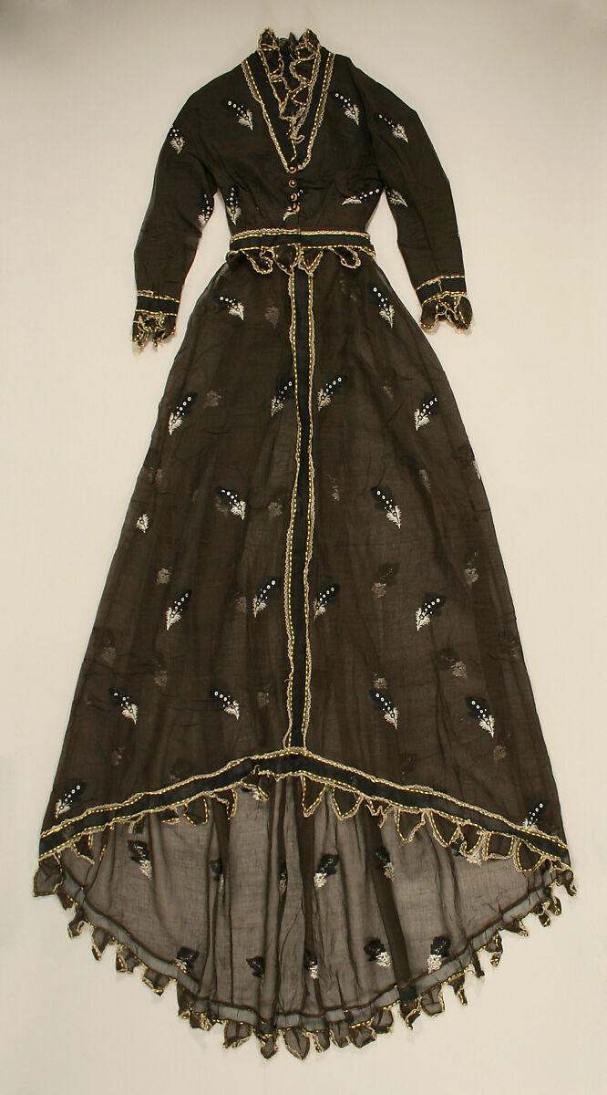 Dress, cotton, silk, American 