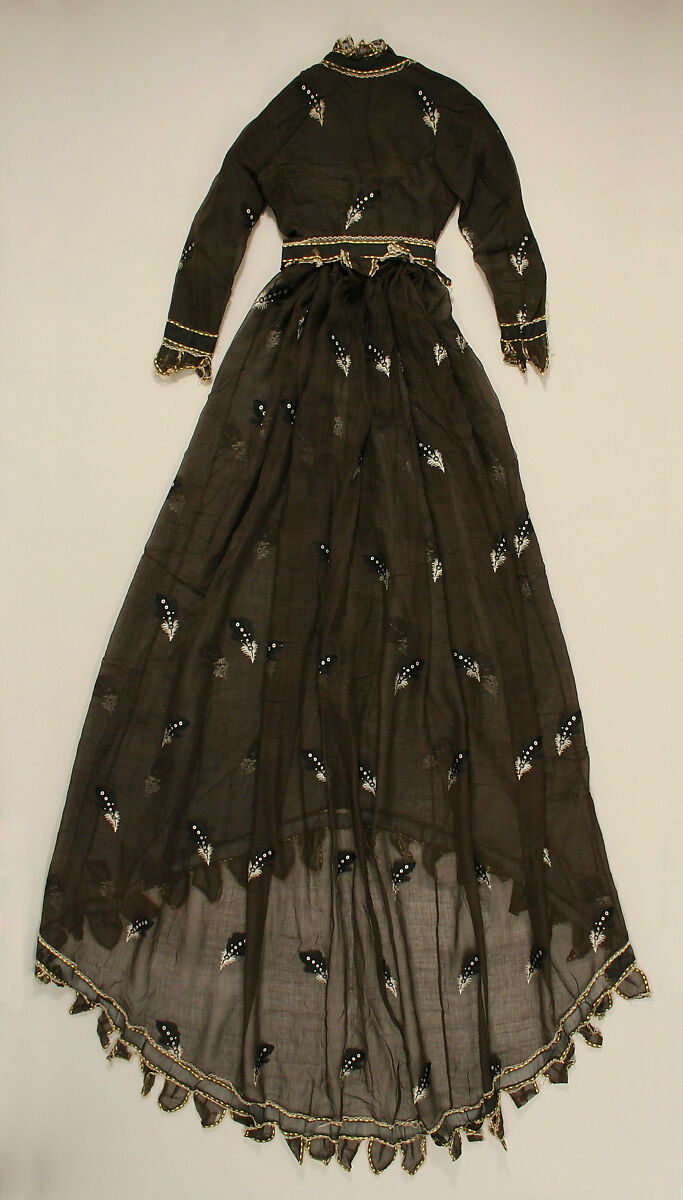 Dress, cotton, silk, American