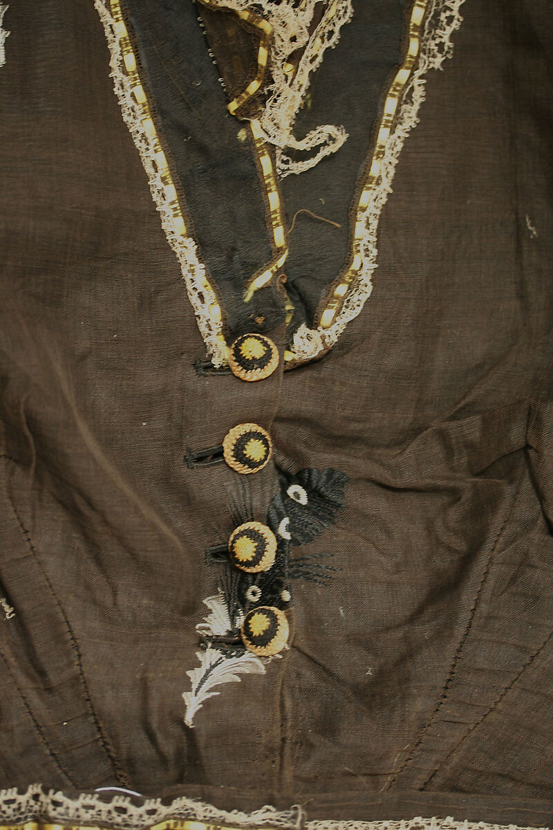 Dress, cotton, silk, American