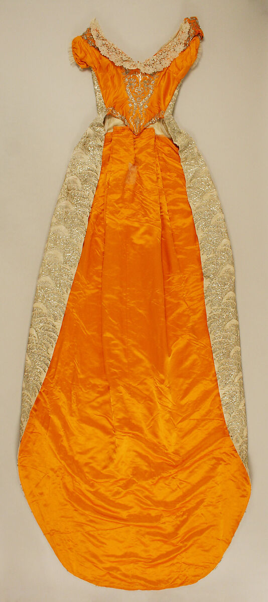 Court dress, silk, metallic thread, glass, Austrian 