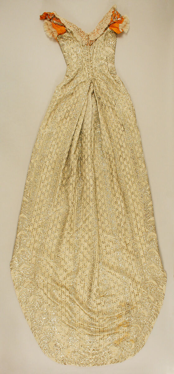 Court dress, silk, metallic thread, glass, Austrian
