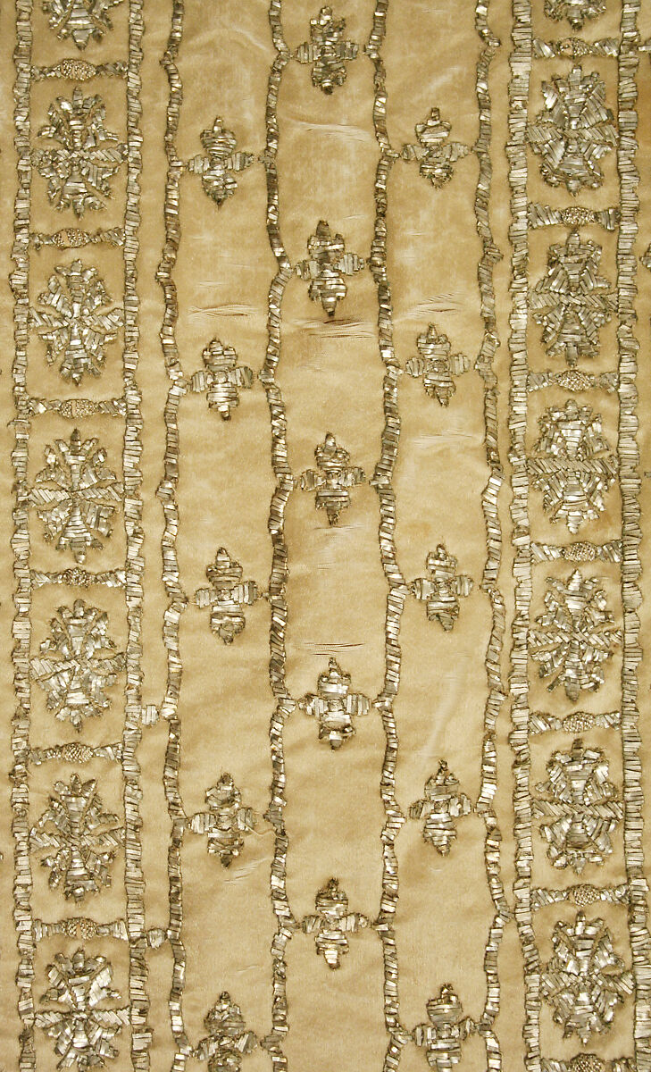 Court dress, silk, metallic thread, glass, Austrian