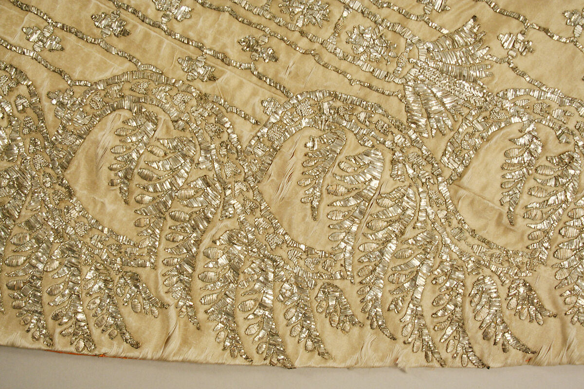 Court dress, silk, metallic thread, glass, Austrian