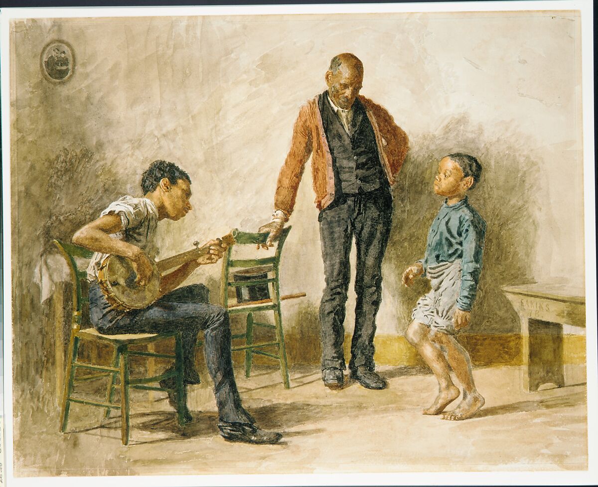 The Dancing Lesson, Thomas Eakins (American, Philadelphia, Pennsylvania 1844–1916 Philadelphia, Pennsylvania), Watercolor on off-white wove paper, American