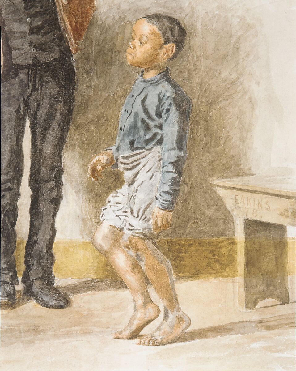 The Dancing Lesson, Thomas Eakins (American, Philadelphia, Pennsylvania 1844–1916 Philadelphia, Pennsylvania), Watercolor on off-white wove paper, American