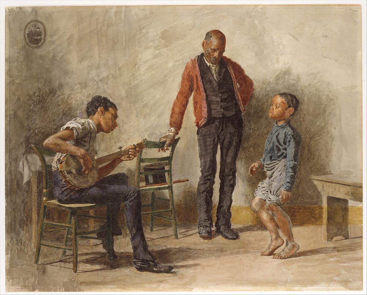 The Dancing Lesson, Thomas Eakins (American, Philadelphia, Pennsylvania 1844–1916 Philadelphia, Pennsylvania), Watercolor on off-white wove paper, American 