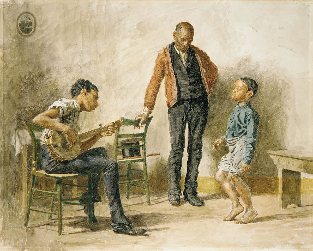 The Dancing Lesson, Thomas Eakins (American, Philadelphia, Pennsylvania 1844–1916 Philadelphia, Pennsylvania), Watercolor on off-white wove paper, American