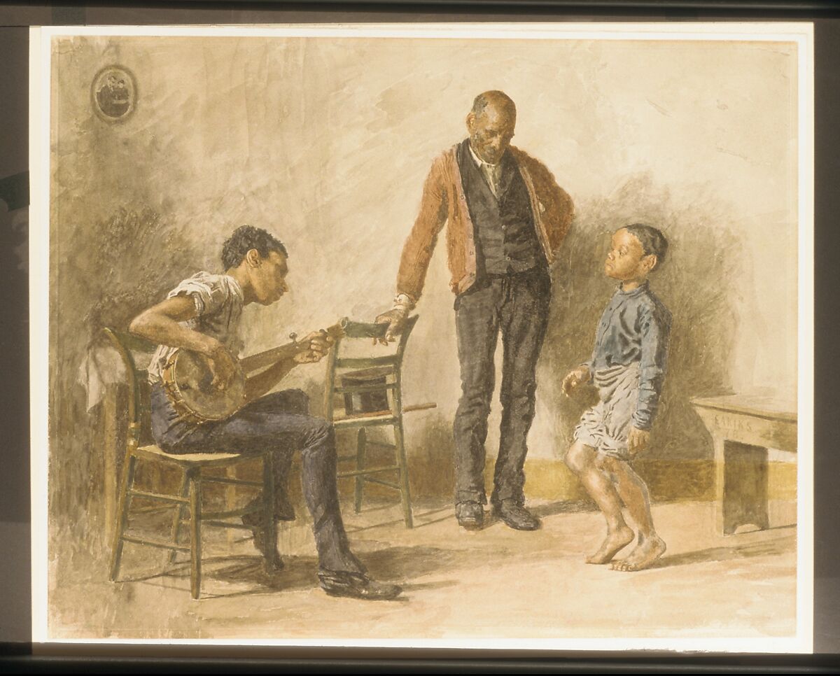 The Dancing Lesson, Thomas Eakins (American, Philadelphia, Pennsylvania 1844–1916 Philadelphia, Pennsylvania), Watercolor on off-white wove paper, American