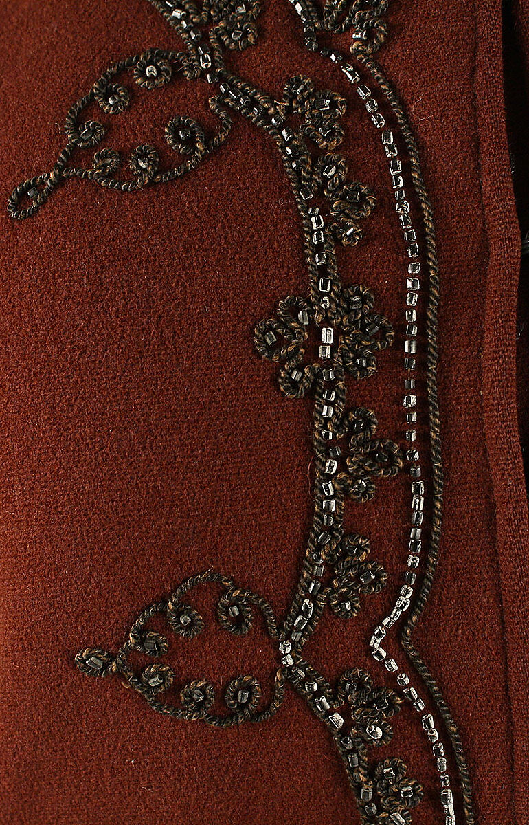 Paletot, wool, glass, silk, American