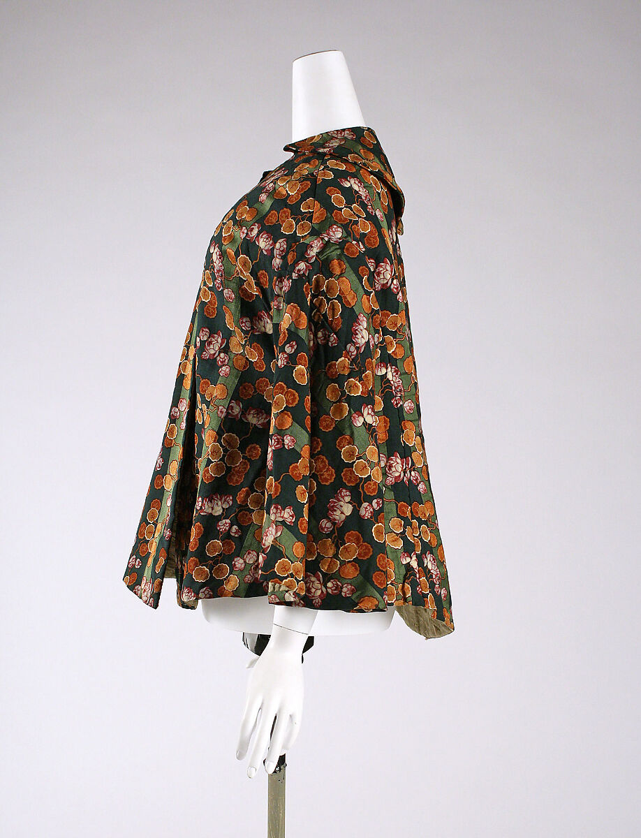 Dressing jacket, wool, silk, probably American