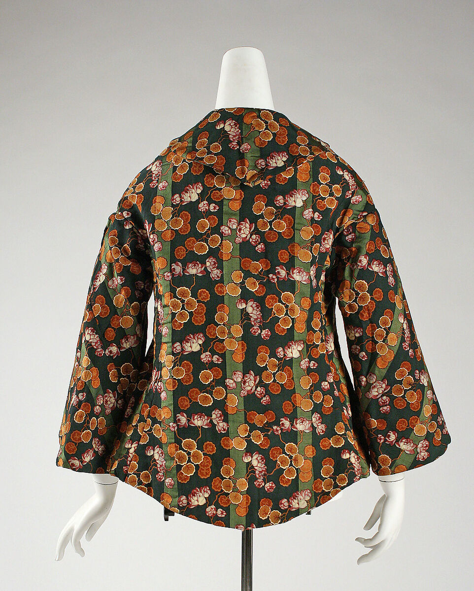 Dressing jacket, wool, silk, probably American
