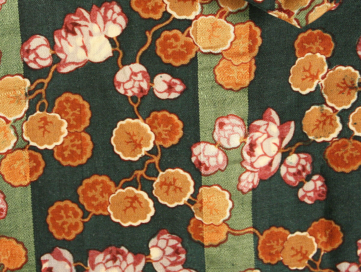 Dressing jacket, wool, silk, probably American