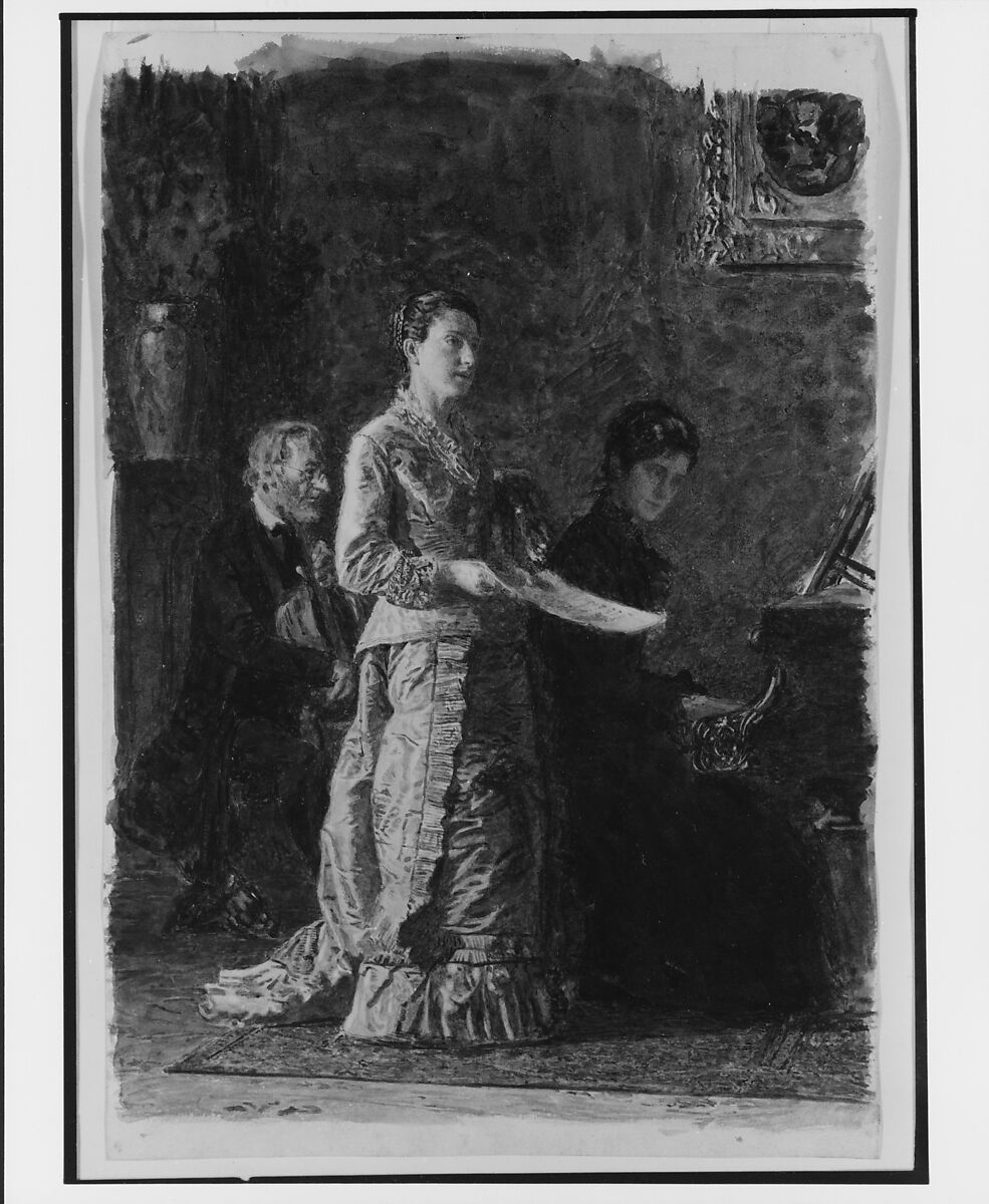 The Pathetic Song, Thomas Eakins (American, Philadelphia, Pennsylvania 1844–1916 Philadelphia, Pennsylvania), Watercolor on off-white wove paper, American