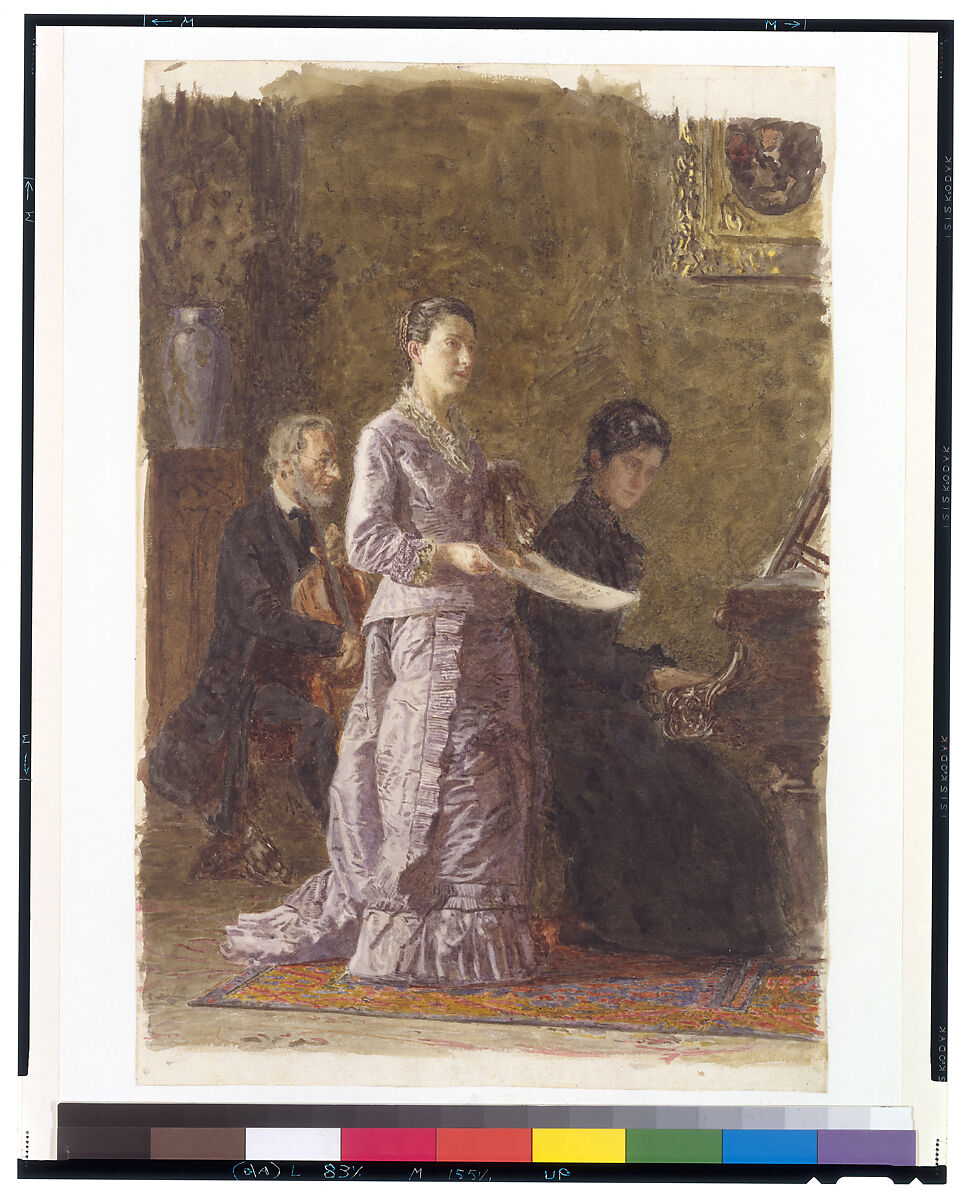 The Pathetic Song, Thomas Eakins (American, Philadelphia, Pennsylvania 1844–1916 Philadelphia, Pennsylvania), Watercolor on off-white wove paper, American