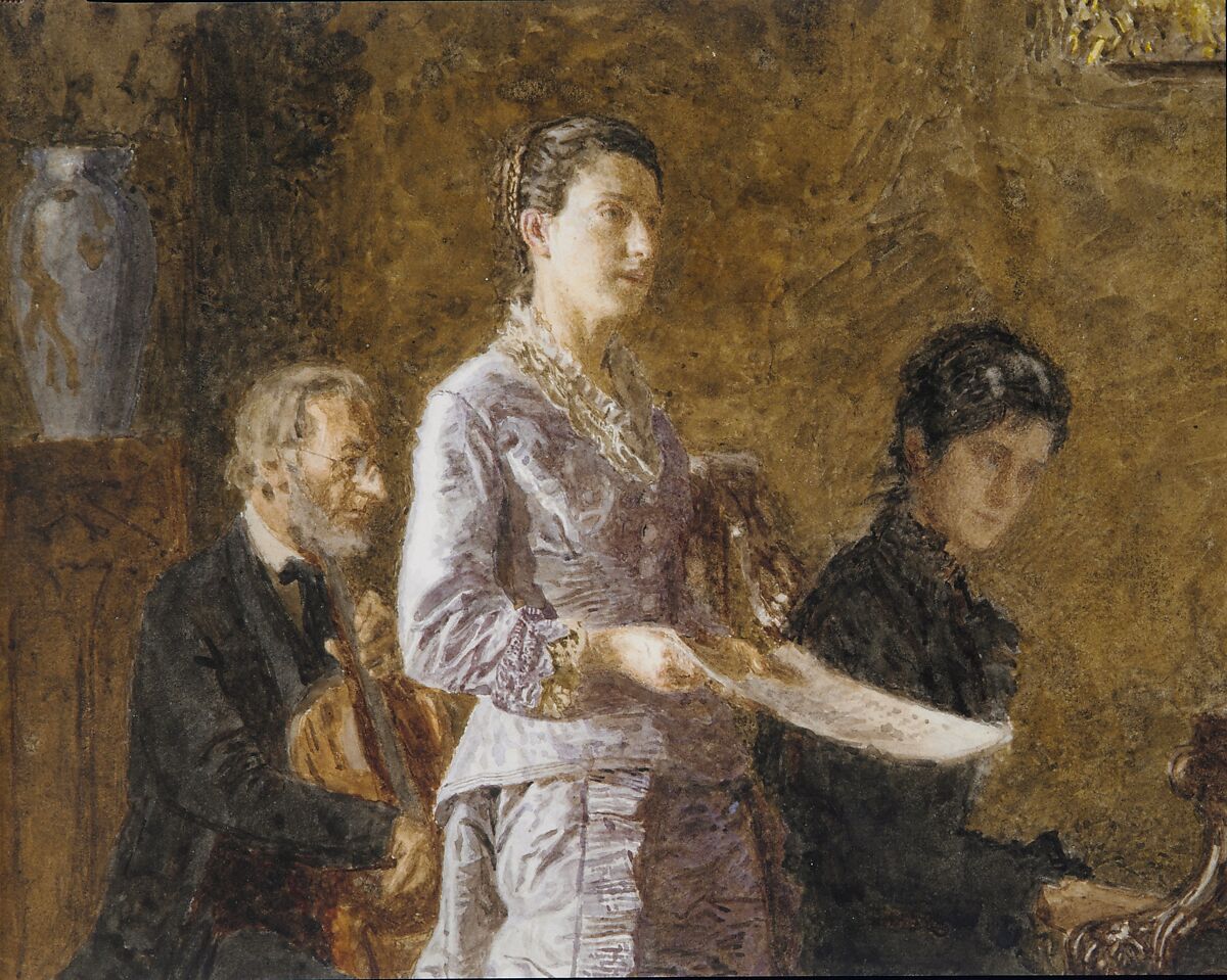 The Pathetic Song, Thomas Eakins (American, Philadelphia, Pennsylvania 1844–1916 Philadelphia, Pennsylvania), Watercolor on off-white wove paper, American