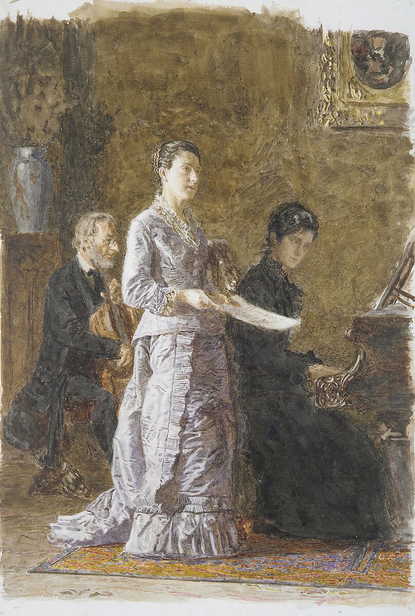 The Pathetic Song, Thomas Eakins (American, Philadelphia, Pennsylvania 1844–1916 Philadelphia, Pennsylvania), Watercolor on off-white wove paper, American 