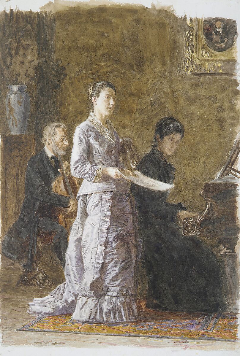 The Pathetic Song, Thomas Eakins  American, Watercolor on off-white wove paper, American