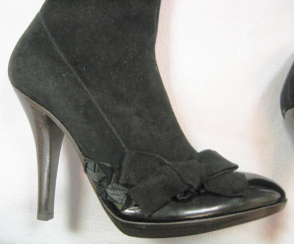 Boots, Yves Saint Laurent (French, founded 1961), a,b) leather, French