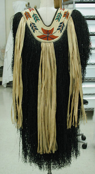 Rain cape, bast fibers, cotton, Japanese