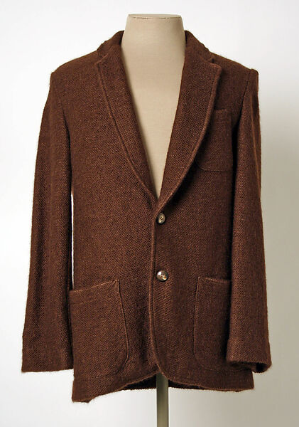 Jacket, B. Piattelli (Italian), (a) wool, acrylic; (b) silk, Italian