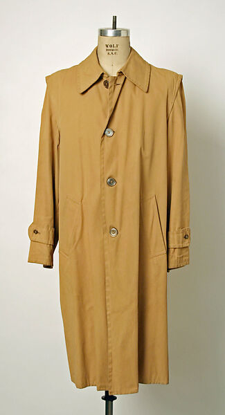Raincoat, Walter Albini (Italian, 1941–1983), cotton, Italian 