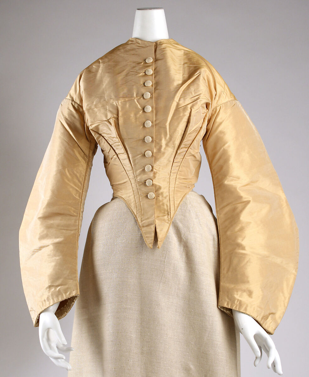 Wedding ensemble, silk, American
