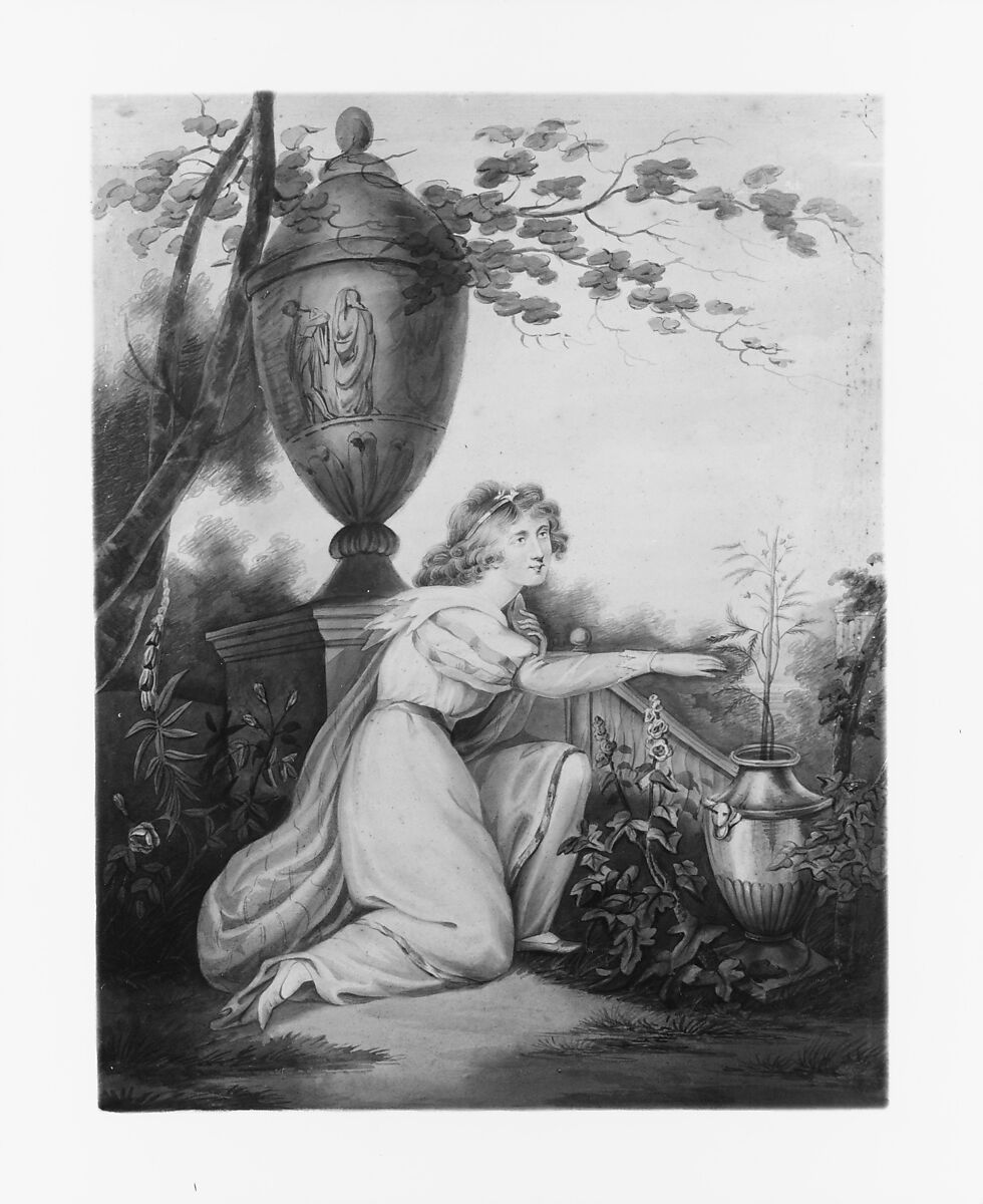 The Sensitive Plant, Maria Edgar, Watercolor and graphite on off-white wove paper, American