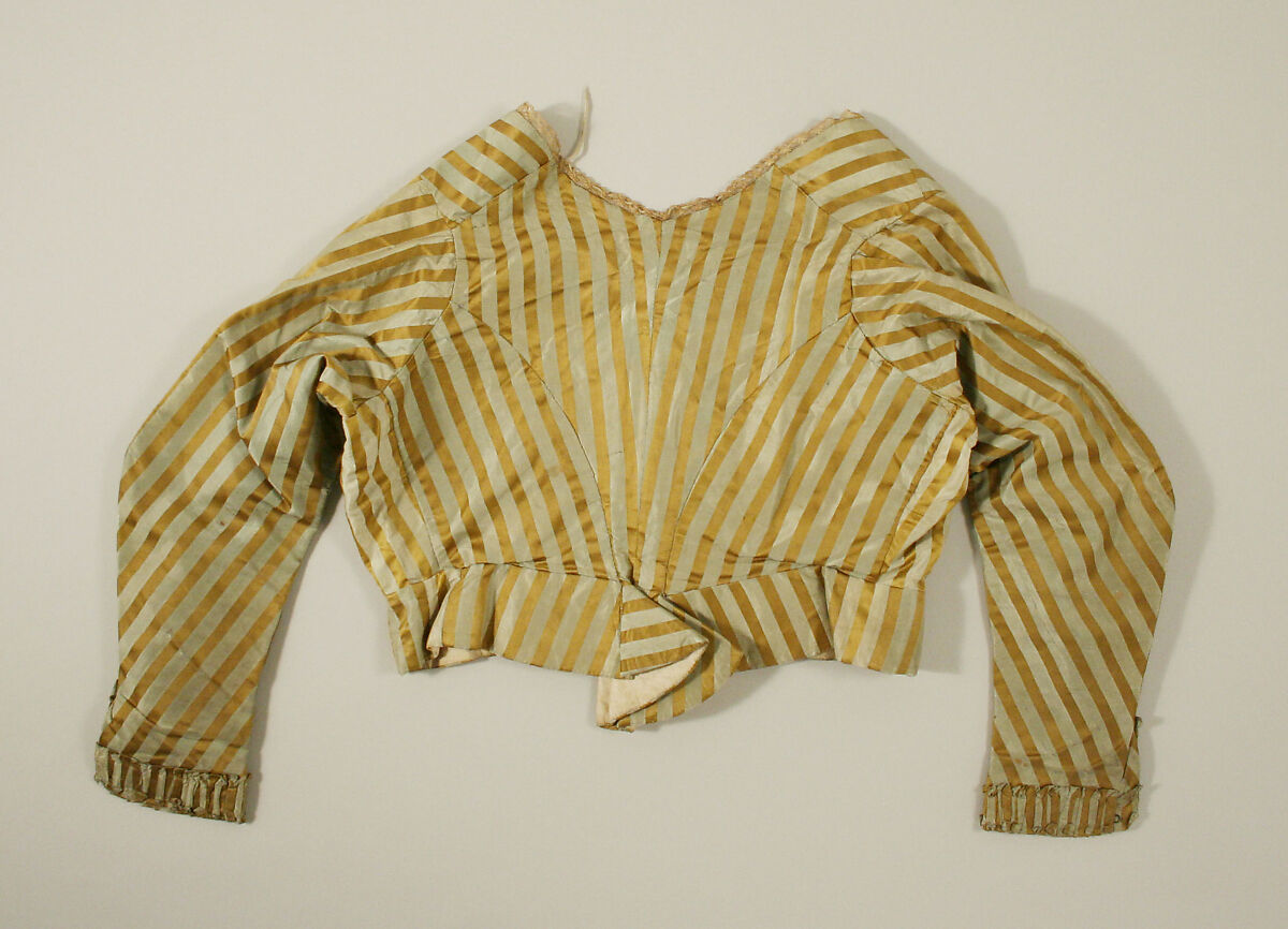 Bodice, silk, steel, American or European