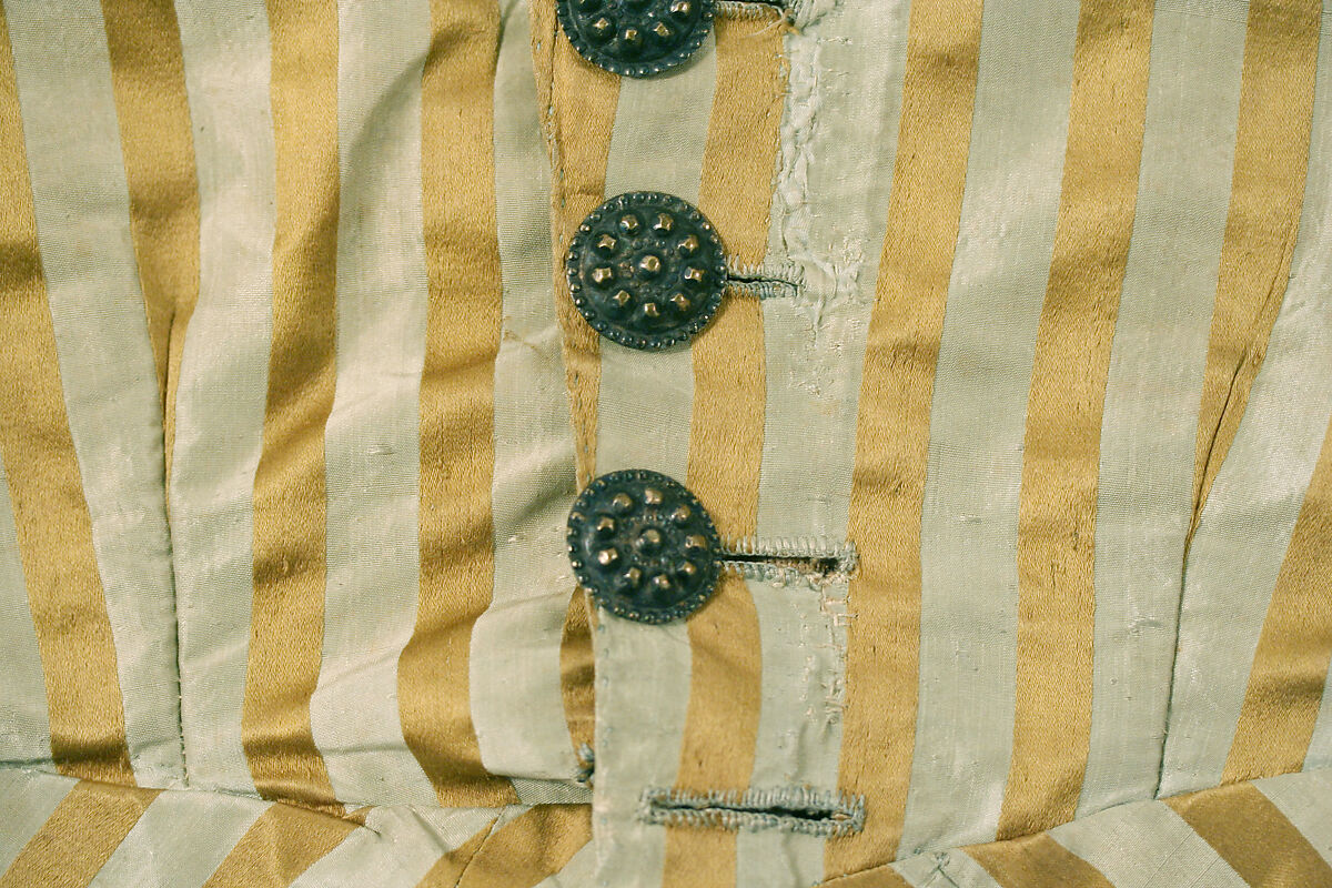 Bodice, silk, steel, American or European