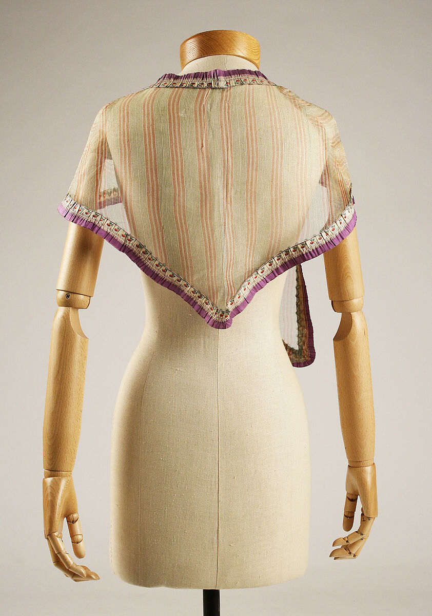 Fichu, piña cloth, American or European